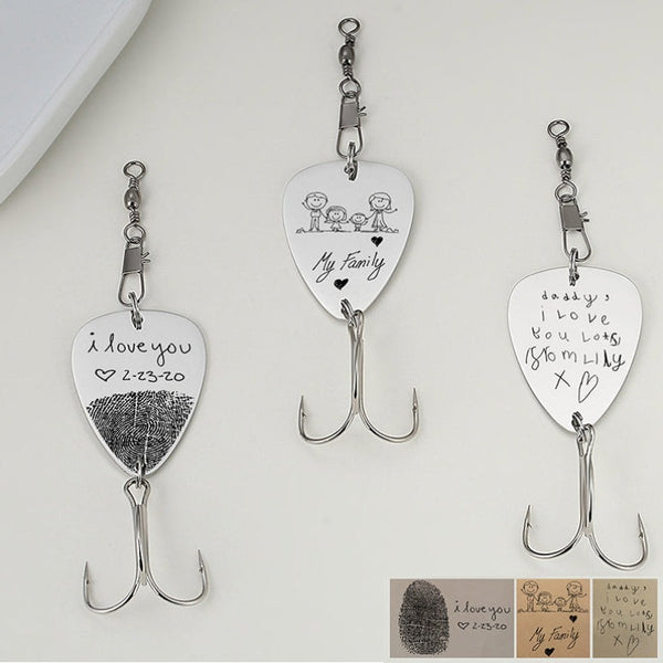 Actual finger print Fishing Lure, Engraved Handwriting Gift for Fisher – sotomdio