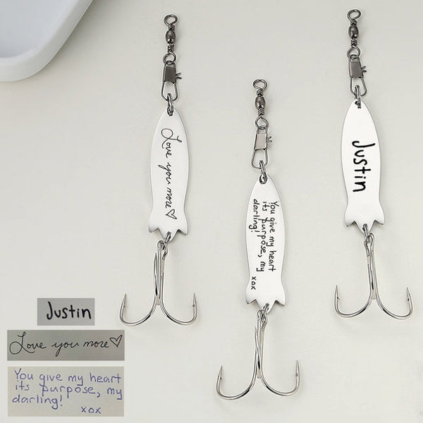 Actual finger print Fishing lure, Engraved Handwriting Fishing lure, G – sotomdio