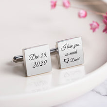 Weeding Cuffliniks, Custom Mens Cufflinks with any Text, Groomsmen Gift