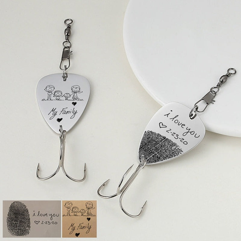 1pc Personalized Lure Hook Engraved Hook Lure Father‘s Day Gift