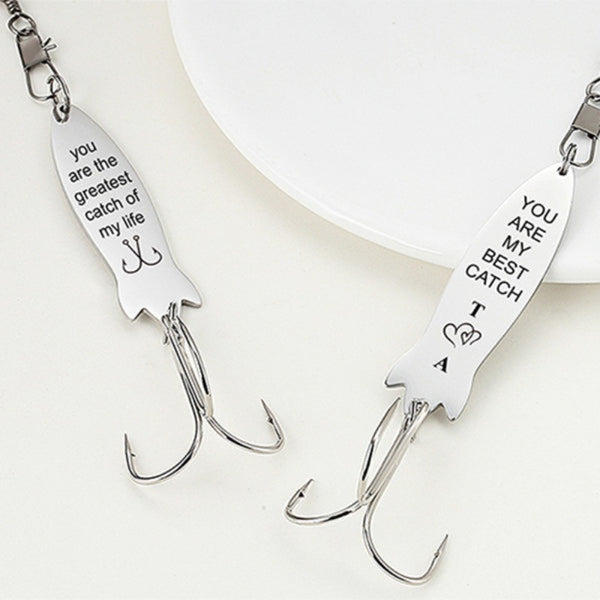 engraved fishing lure necklace Actual fingerprint Fishing lure, Engraved Fishing lure, Father's day gift, Grandpa gift