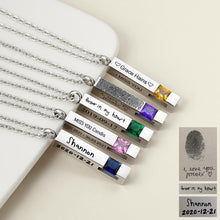 Custom Bar Birthstone Ashes Pendant Cremation Urn Keepsake Necklace