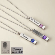 Custom Bar Birthstone Ashes Pendant Cremation Urn Keepsake Necklace