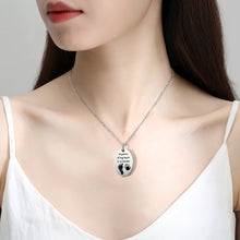 Oval Ashes Necklace Custom Urn Pendant Memorial Gift Silver