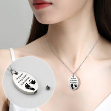 Oval Ashes Necklace Custom Urn Pendant Memorial Gift Silver