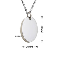 Silver Oval Ashes Necklace Custom Urn Pendant Memorial Gift
