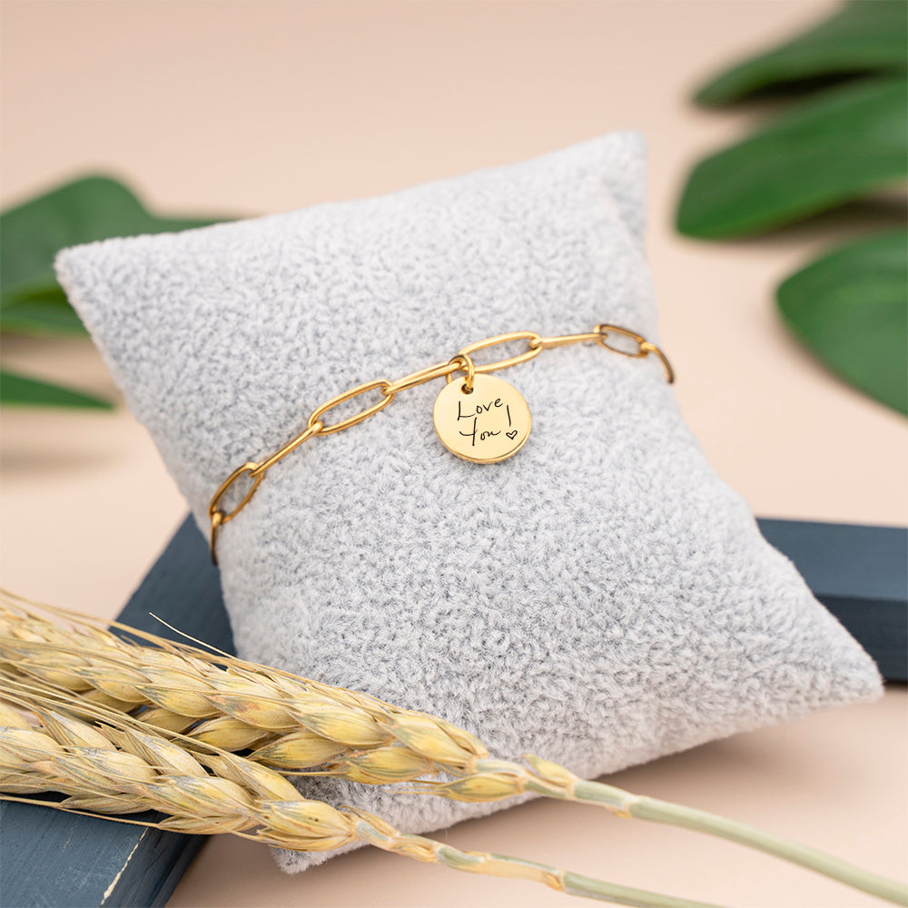 Charm Disc Bracelet Custom Initial Bracelet Personalized Jewelry for Mom Girlfriend