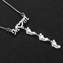 Custom-Mother-Necklace-Engraved-Footprint-Necklace-4  1000 × 1000px