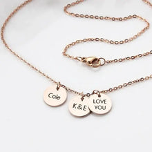Custom Name Disc Necklace Personalized Letters Tiny Necklaces