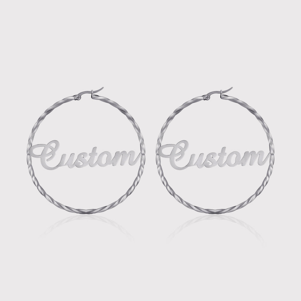 Custom-Name-Earrings-Letter-Decor-Hoop-Earrings-Nameplate-Earrings-2