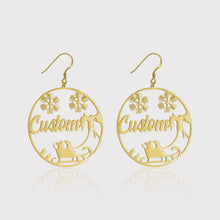 Custom Name Earrings, Letter Hoop Earrings, Nameplate Earrings, Christmas Gift