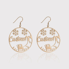 Custom Name Earrings, Letter Hoop Earrings, Nameplate Earrings, Christmas Gift