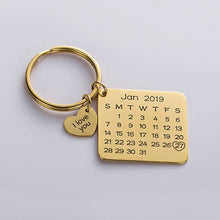 Custom-Photo-Date-Calendar-Engraving-Keychain-Square-Pendant-Keyring-Gift-2