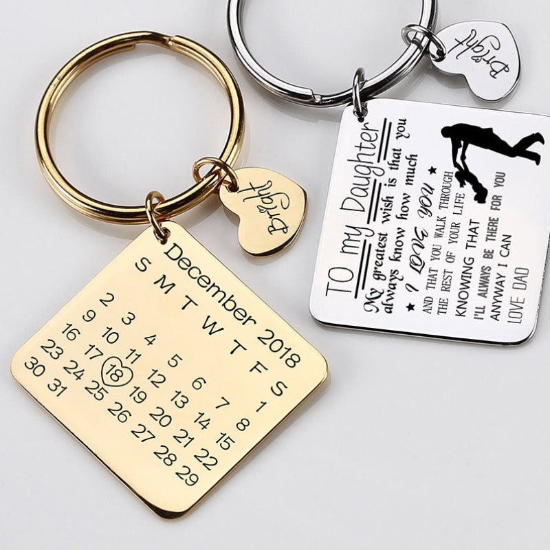 Custom-Photo-Date-Calendar-Engraving-Keychain-Square-Pendant-Keyring-Gift-6