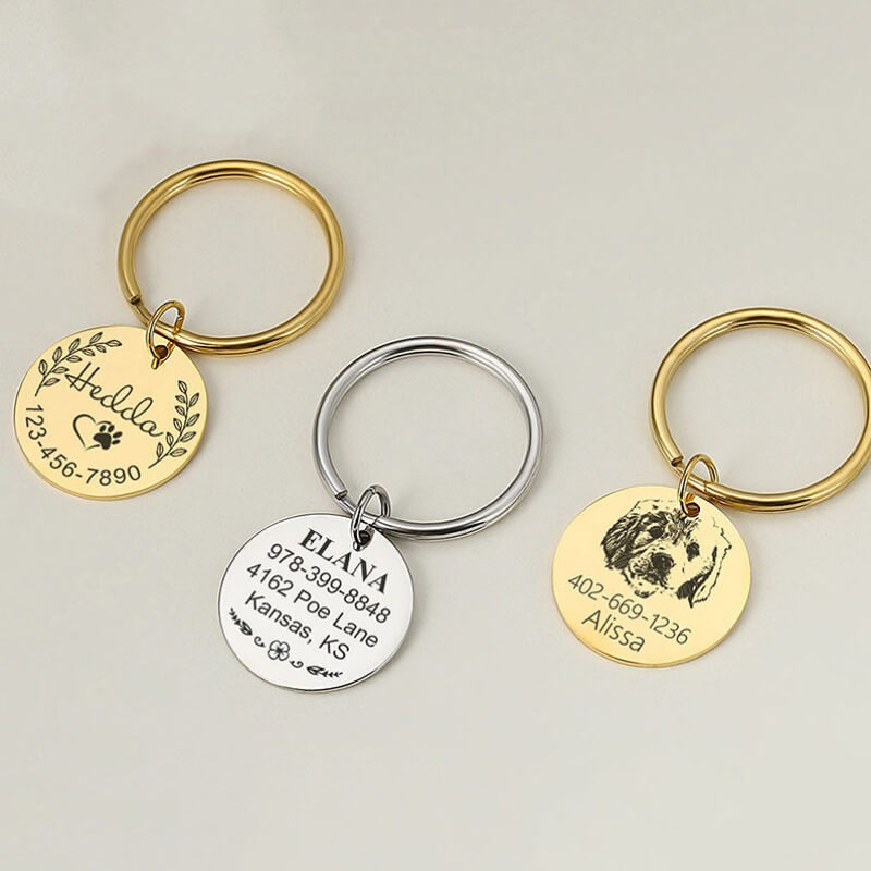 Custom-Round-Keychain-Pet-Tags-Engraved-Photo-Keychain-Actual-Handwriting-Keyring-6