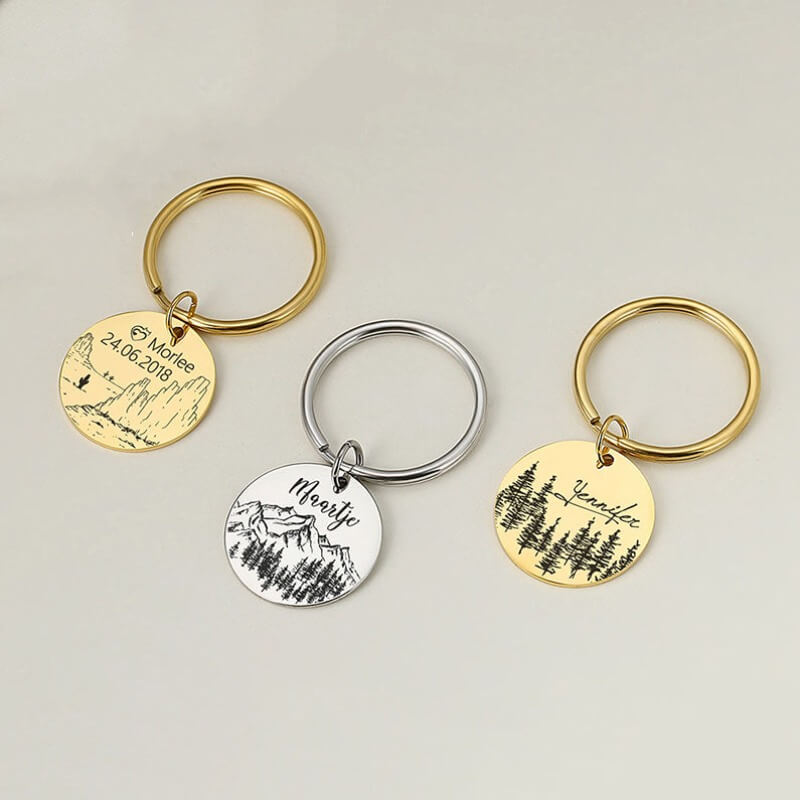 Custom-Round-Keychain-Pet-Tags-Engraved-Photo-Keychain-Actual-Handwriting-Keyring-9