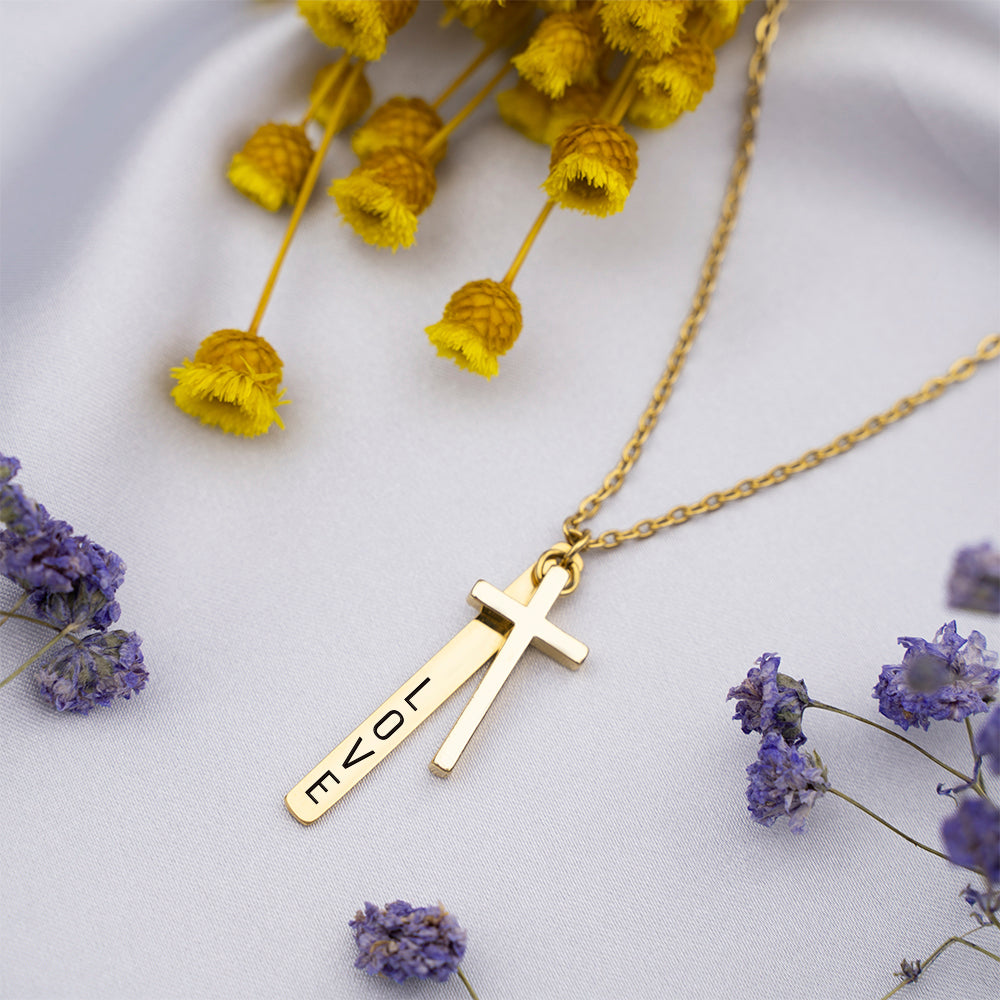 Dainty-Cross-Necklace-with-Bar-Custom-Text-Personalized-Gift-for-Family-Friend-1