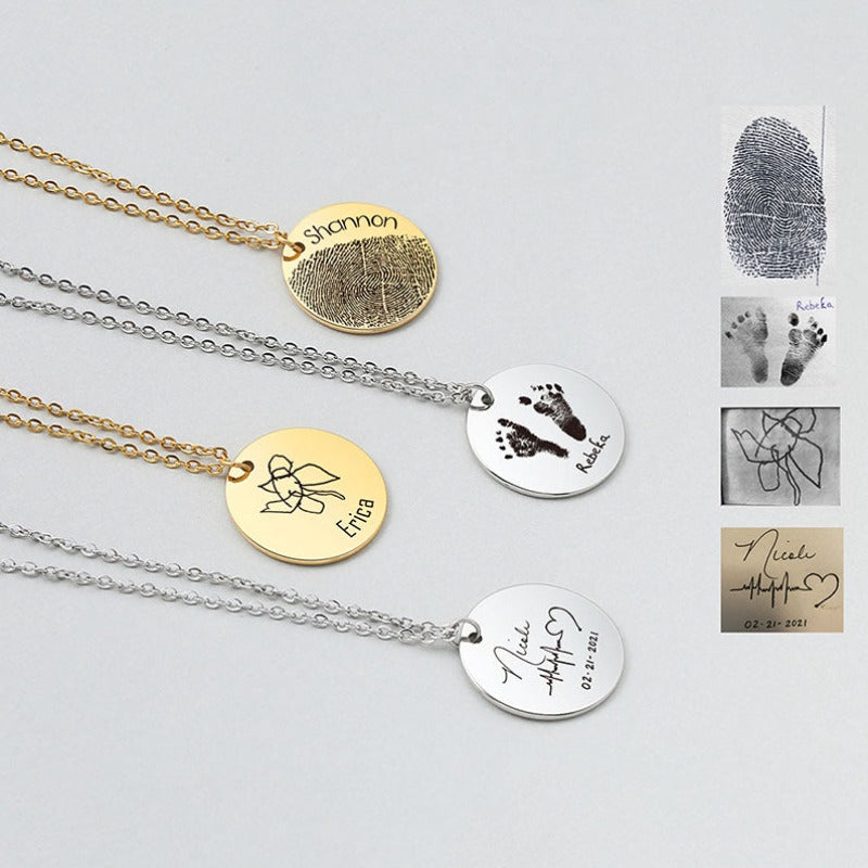 Disc-Gold-Necklace-Engraved-Actual-Handwriting-Necklace-1