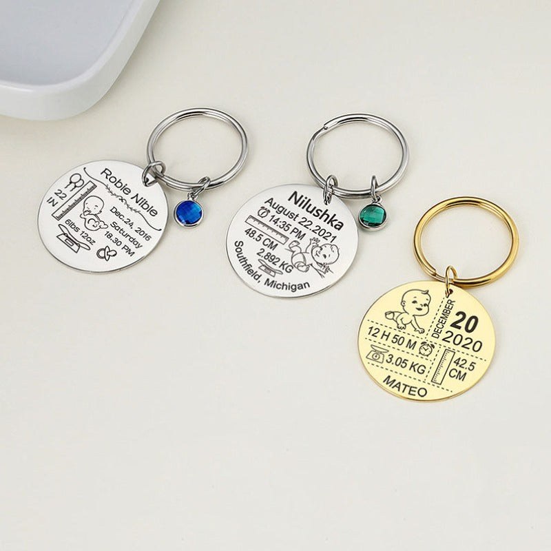 Disc-Keychain-with-Birthstone-Custom-Photo-Text-Keyring-for-New-Mom_-Kid_-Family-1