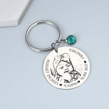 Disc-Keychain-with-Birthstone-Custom-Photo-Text-Keyring-for-New-Mom_-Kid_-Family-5