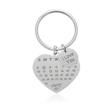 Heart-Calendar-with-Disc-Custom-Keychain-Engraved-Picture-Text-Gift-for-Family-3