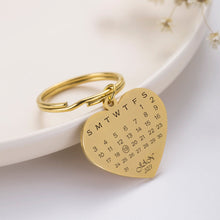 Heart-Calendar-with-Disc-Custom-Keychain-Engraved-Picture-Text-Gift-for-Family-6