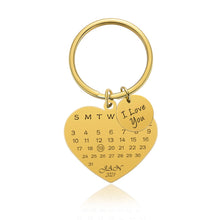 Heart-Calendar-with-Disc-Custom-Keychain-Engraved-Picture-Text-Gift-for-Family-7