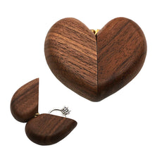 Heart Wooden Ring Box for Proposal, Engraved Ring Box for Engagement Proposal