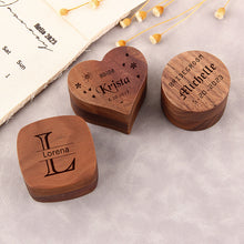Heart Wooden Ring Box for Proposal, Engraved Ring Box for Engagement Proposal