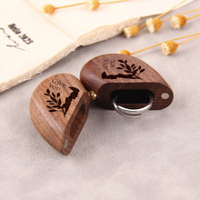 Heart Wooden Ring Box for Proposal, Engraved Ring Box for Engagement Proposal