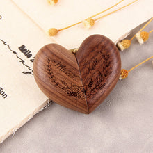 Heart Wooden Ring Box for Proposal, Engraved Ring Box for Engagement Proposal