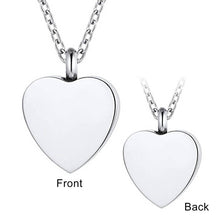 Heart Cremation Urn Pendant Custom Fingerprint for Ashes Holder Keepsake Necklace