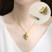 Heart Cremation Urn Pendant Custom Fingerprint for Ashes Holder Keepsake Necklace