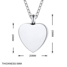 Heart Cremation Urn Pendant Custom Fingerprint for Ashes Holder Keepsake Necklace