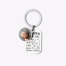 Personalized Custom Color Photo New Mom Keychain
