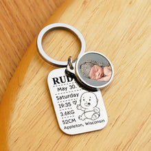 Personalized Custom Color Photo New Mom Keychain