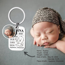 Personalized Custom Color Photo New Mom Keychain