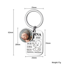 Personalized Custom Color Photo New Mom Keychain