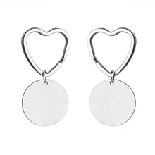 Disc personalized custom handwritten fingerprint can be engraved heart-shaped keyring