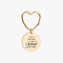 Disc personalized custom handwritten fingerprint can be engraved heart-shaped keyring