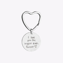 Disc personalized custom handwritten fingerprint can be engraved heart-shaped keyring