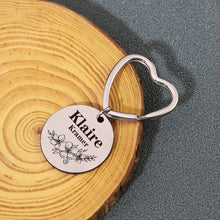 Disc personalized custom handwritten fingerprint can be engraved heart-shaped keyring