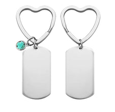 Birthstone New Mom Rectangular Personalized Custom Keychain Gifts for New Moms