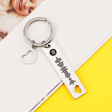 Bar Personalized Keychain Engraved Music QR Code  Custom Keyring Gift for Boyfriend