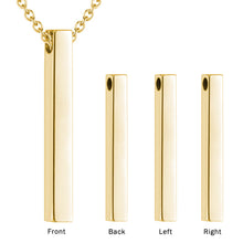 Custom Vertical 3D Bar Necklace Personalized Jewelry with Birthstone