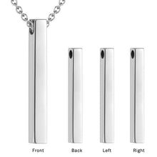 Custom Vertical 3D Bar Necklace Personalized Jewelry with Birthstone