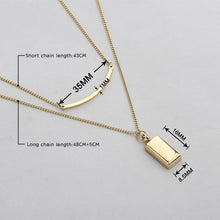 Small Rectangle Custom Necklace Personalized Birthday Christmas Graduation Anniversary Gift