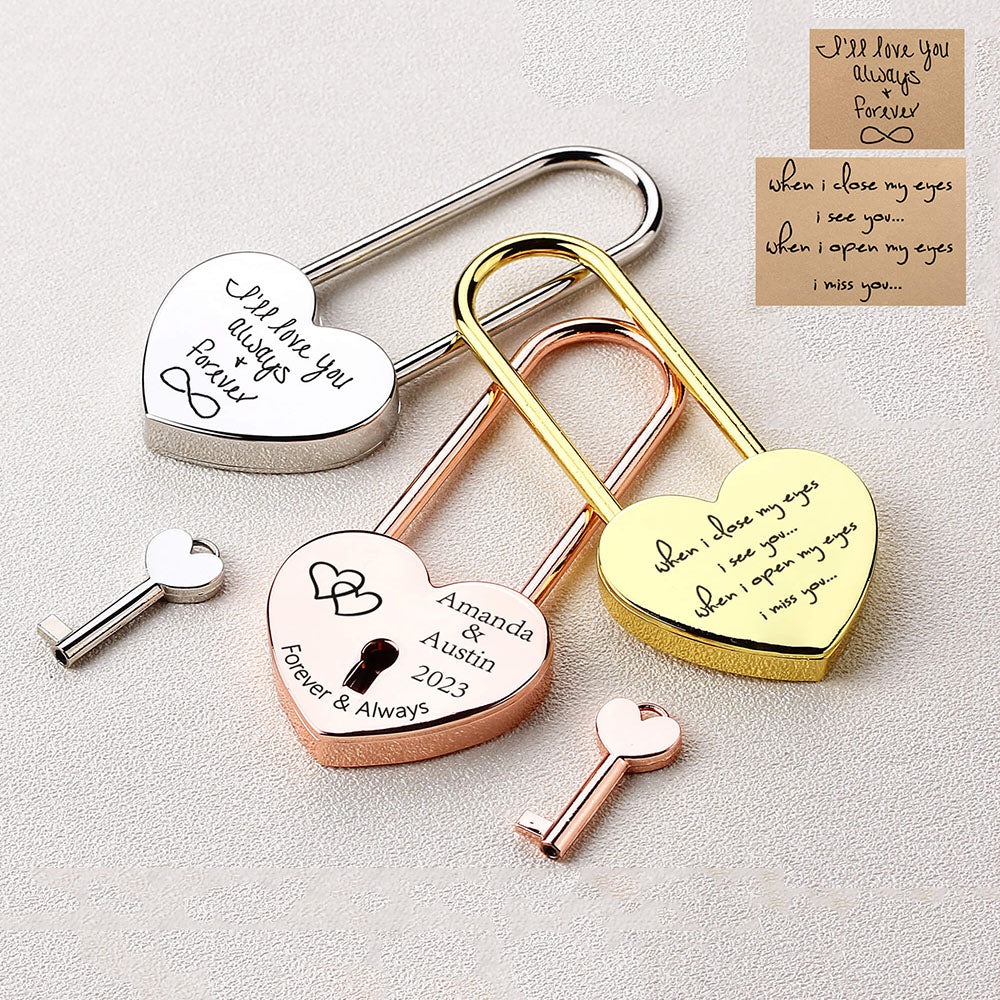 Personalized-Gold-Love-Lock-with-Actual-Handwriting-1