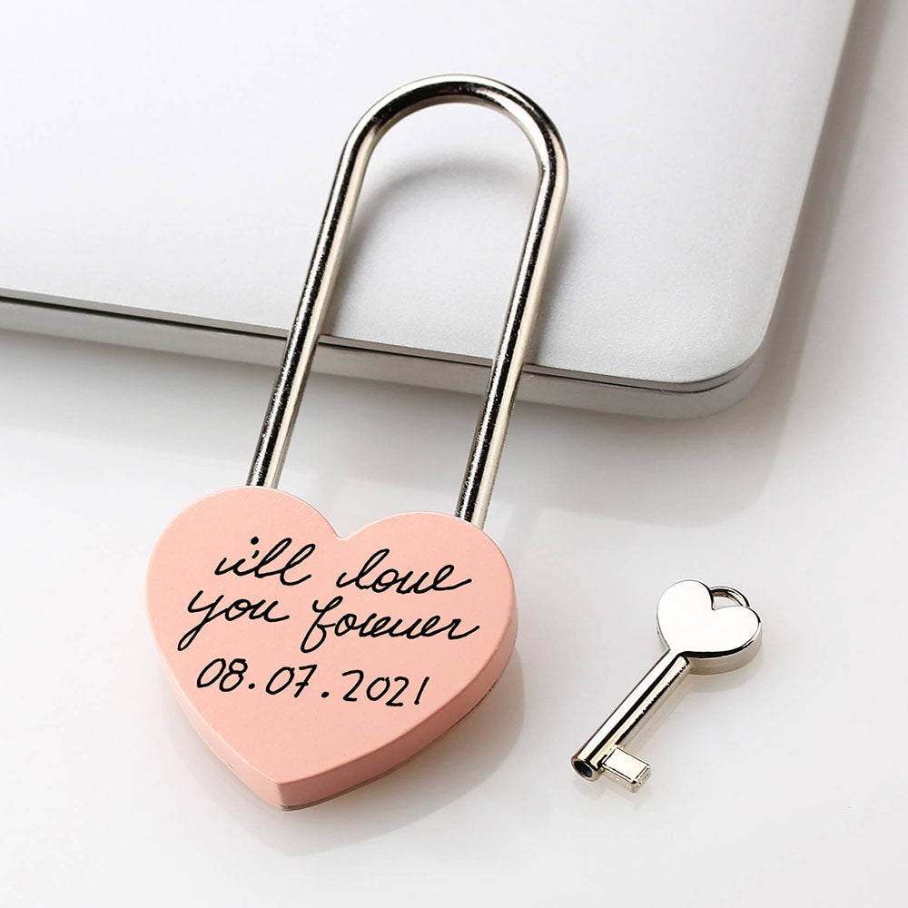 Personalized-Gold-Love-Lock-with-Actual-Handwriting-4