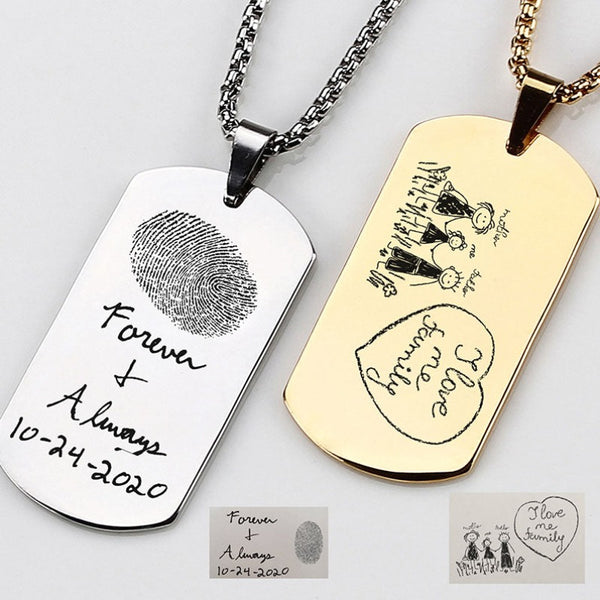 Unisex Personalized Photo Tag Necklace